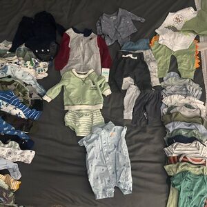 Newborn 0-3 Month Baby Clothing Bundle | 40+ pieces Dino Themed